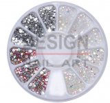 Roue de Strass Blanc, Rose, Argent