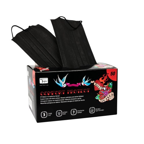 Black Dragon 2.0 50-delig zwart chirurgisch masker