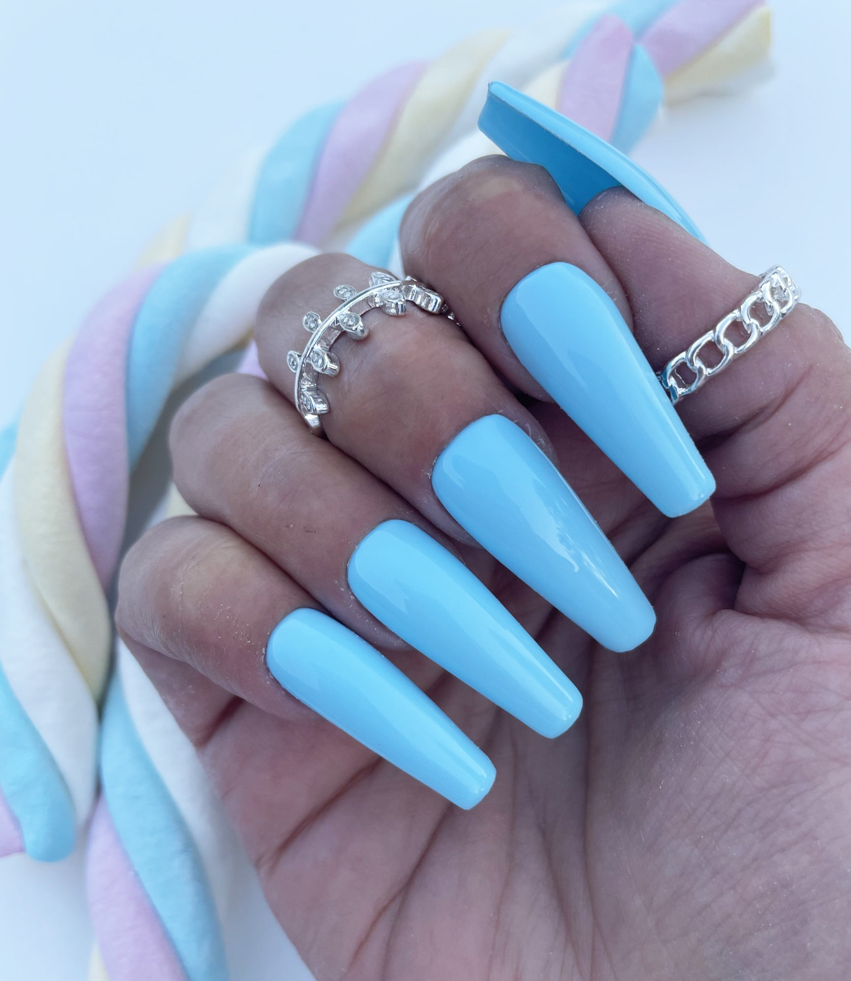 Gel Polish Baby Blue DesignNailArt