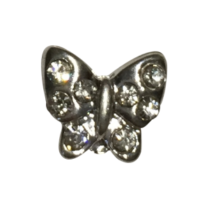 Bijou papillon argenté