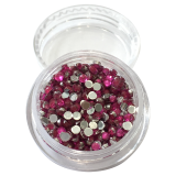 Strass rond Fushia
