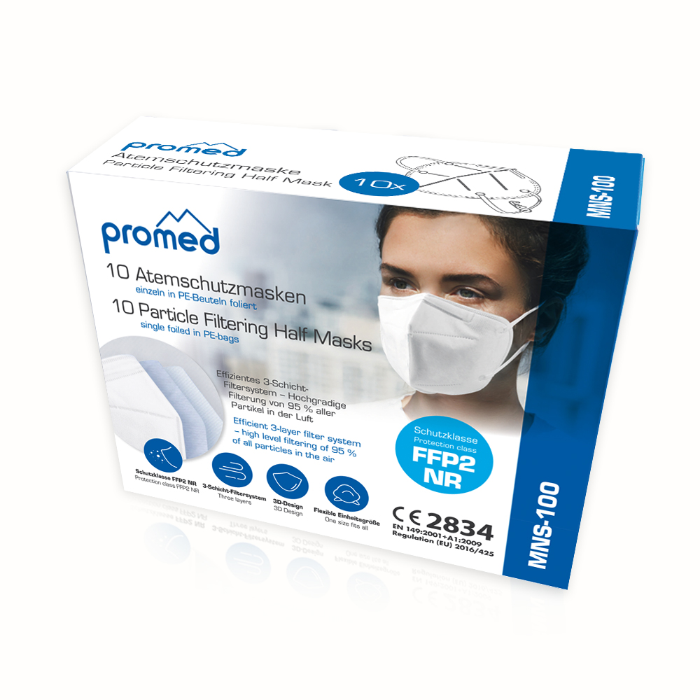 Masque FFP2 NR, Certifié Norme CE EN149, Boîte de 10, Masque de